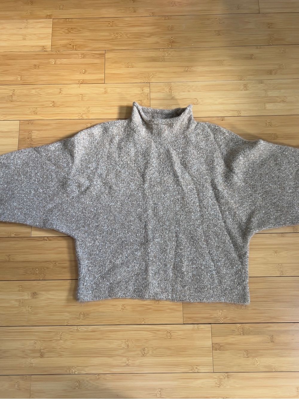 William Rast Heather Taupe Mock Neck Sweater